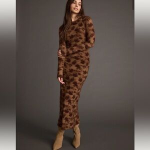 12th Tribe Casanova Brown Floral Maxi Dress